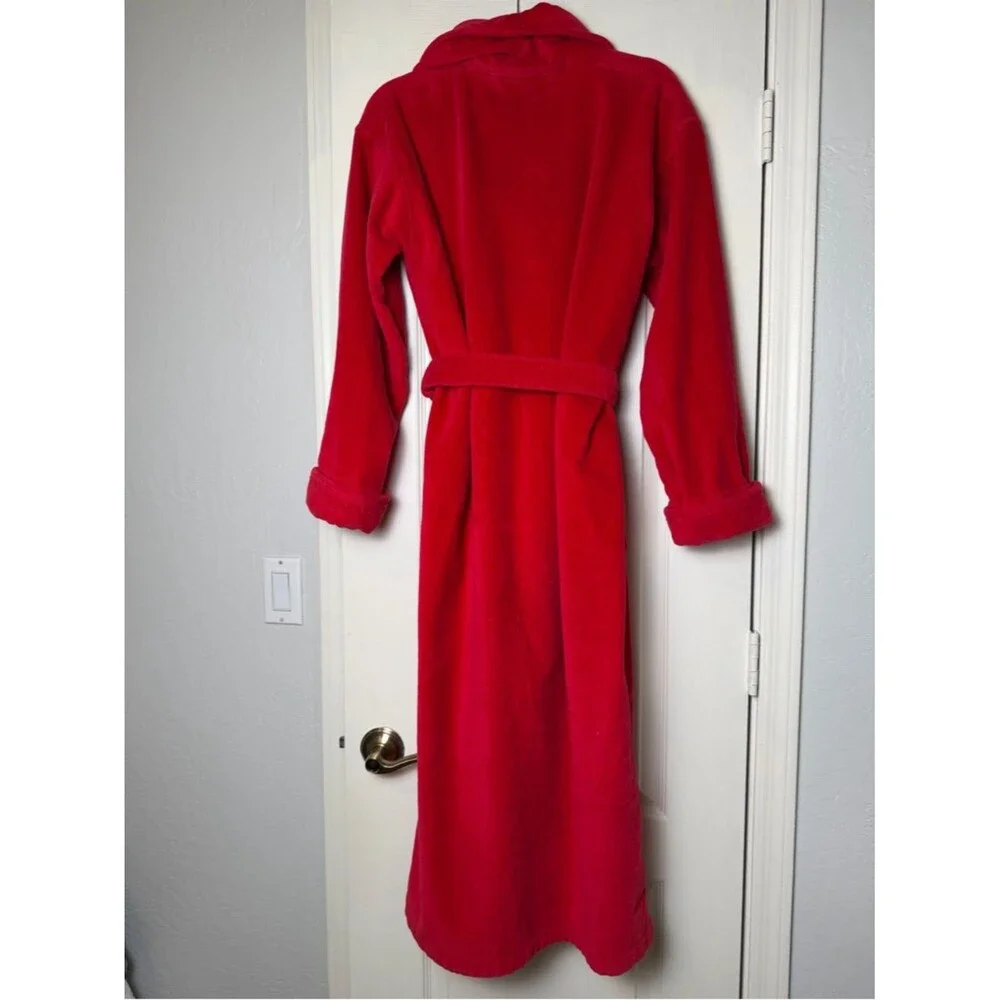 Vintage Victoria's Secret Red Terry Cloth Bathrobe M Heavyweight Spa Luxury
